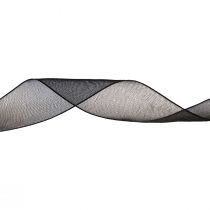 tételeket Gyászorganza szalag szegéllyel fekete 25mm 50m