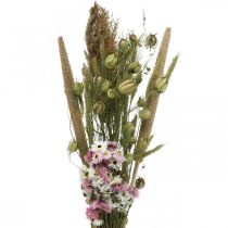 Csokor szárított virágból rózsaszín, fehér csokor szárított virágból H60-65cm