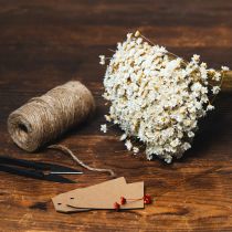 tételeket Szárított virágcsokor, finom virágok természetes lakberendezési tárgyakhoz, 44 cm