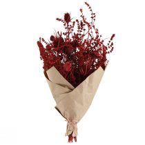 tételeket Szárított virágcsokor, bordó, díszes bogáncs, 40cm, 80g