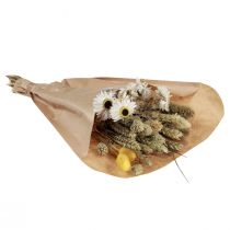 tételeket Szárított virágcsokor szalma virágok Phalaris fehér sárga 30cm