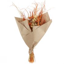 tételeket Dekoratív szárított csokor "Thistle &amp; Yarrow" Narancs-Natúr fehérített változatban, 55cm, 150g - Vidéki ház stílus