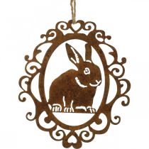 Patinás akasztható nyuszi Húsvéti dekoráció fém húsvéti nyuszi H20cm