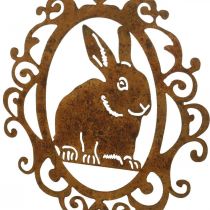Patinás akasztható nyuszi Húsvéti dekoráció fém húsvéti nyuszi H20cm