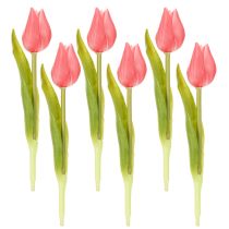 tételeket Kiváló minőségű tulipánvirág, élethű másolatként asztali vázákba, 21 cm, 6 darab