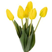 tételeket Műtulipán virágok valósághű tavaszi dekorációként nappaliba vagy irodába, 40 cm, 7 darab