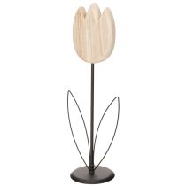 tételeket Dekoratív fa tulipánfigura tavaszi hangulathoz, állványon, 47,5 cm