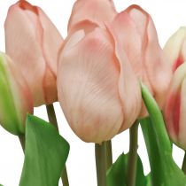 tételeket Műtulipán Real-Touch őszibarack rózsaszín 38cm-es csokor 7 db