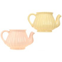 tételeket Ültetőkerámia dekoratív teáskanna narancssárga 19,5×13,5×11cm 2 db