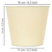 tételeket Fém virágtartó, pasztell sárga, Ø16cm M14cm
