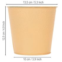 tételeket Fém virágtartó, pasztell narancssárga, Ø13.5cm M12.5cm
