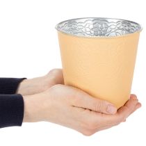 tételeket Fém virágtartó, pasztell narancssárga, Ø13.5cm M12.5cm