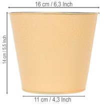 tételeket Fém virágtartó, pasztell narancssárga, Ø16cm M14cm