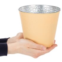 tételeket Fém virágtartó, pasztell narancssárga, Ø16cm M14cm