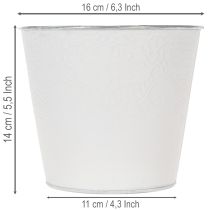 tételeket Fém virágtartó, pasztellfehér, Ø16cm M14cm