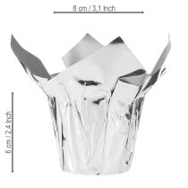 tételeket Ültetvény ezüst fényes ajándékcsomagolás Ø5.5cm M6cm 8 db