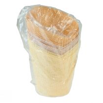 tételeket Ültetőpapír szőtt vanília, narancs, rózsaszín Ø9cm H18cm 9db