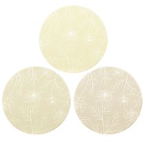 tételeket Poháralátétek Asztali dekoráció Virágok Bézs Barna Ø20cm 3 db