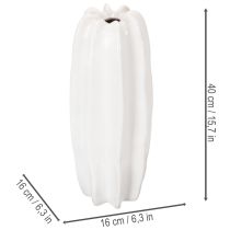 tételeket Bordázott váza, modern kerámia váza szárított virágokhoz, 40cm
