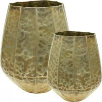 Dekoratív váza fémváza vintage sárgaréz Ø43/30cm 2 db-os készlet