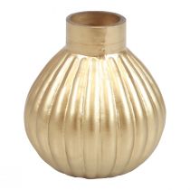 Váza arany üvegváza hagymás dekoratív vázaüveg Ø10,5cm H11,5cm