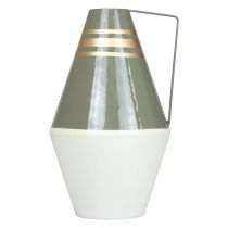 tételeket Nosztalgikus fémváza vintage stílusú füllel - Krém/Szürke/Arany Ø19cm M31cm