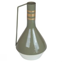 tételeket Vintage díszes fém kancsó szürke és arany füllel, Ø18cm M33cm, ideális szárított virágoknak és műnövényeknek