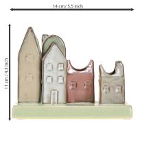 tételeket Mini váza szett, színes házikók asztaldísznek, 14cm