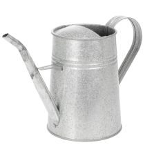 tételeket Horganyzott díszes öntözőkanna, fém, szürke, vintage megjelenésű, 1,7 literes, M23 cm, stílusos virágdekorációkhoz és ültetőkhöz