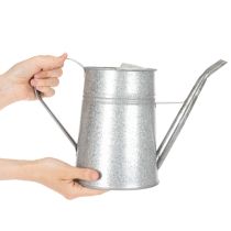 tételeket Horganyzott díszes öntözőkanna, fém, szürke, vintage megjelenésű, 1,7 literes, M23 cm, stílusos virágdekorációkhoz és ültetőkhöz