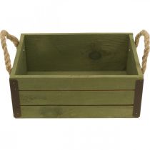 tételeket Vintage virágláda fa virágtartó zöld L24/30cm 2 db-os készlet