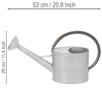 tételeket Vintage fém öntözőkanna, ezüstszürke, stílusos kerti dekoráció, virágváza, H53cm M29cm