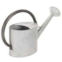tételeket Vintage fém öntözőkanna, ezüstszürke, stílusos kerti dekoráció, virágváza, H53cm M29cm