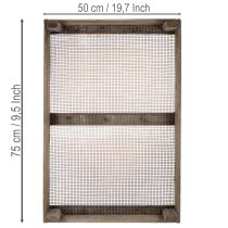 tételeket Vintage fadoboz dróthálóval, vidéki stílusban, hagymaszűrővel, dekoratív, 75×50×14cm