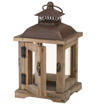 tételeket Vintage lámpás sötétbarna fa lámpás 15×15cm H26cm