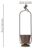 tételeket Vintage virágtartó fém rácsos szitakötővel Ø16/H62cm