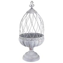 tételeket Vintage trófea tál fém dekoráció madárkalitka szürke 26×61cm