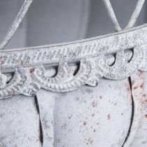 tételeket Vintage trófea tál fém dekoráció madárkalitka szürke 26×61cm