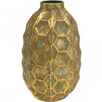 Vintage váza arany virág váza méhsejt megjelenés Ø23cm H39cm