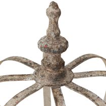 tételeket Vintage Lámpás fém korona üvegszürke Ø14cm H18,5cm