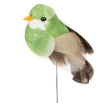 tételeket Dekoratív madarak, mesterséges lakberendezési tárgyak, tavaszi alkalmakra, színes, valódi tollazattal, 5 cm, 18 darab