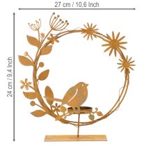 tételeket Madaras díszvirágos mécsestartó rozsdahatású 24×27×6cm