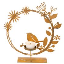 tételeket Madaras díszvirágos mécsestartó rozsdahatású 24×27×6cm