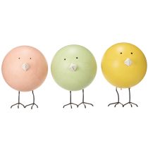 tételeket Dekoratív csirkefigurák, mint vidám tavaszi és húsvéti látványosságok, 12 cm, 3 darab