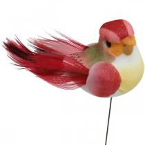 Rugós, dróton madár, színes virágdugók H2,5cm 24db