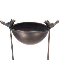 tételeket Dekoratív madáritató, virágtál ráccsal, nosztalgikus megjelenés, stílusos kerti kiegészítő, 75 cm