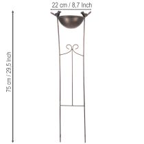 tételeket Dekoratív madáritató, virágtál ráccsal, nosztalgikus megjelenés, stílusos kerti kiegészítő, 75 cm