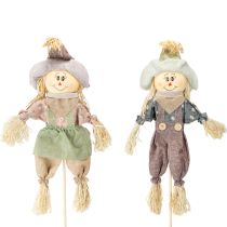 tételeket Madárijesztő pálcás virágdugók zöld kék M45/68cm 4 db