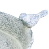 tételeket Birdbath fém dekoráció szív fehér kék függő Ø21,5 cm