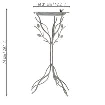 tételeket Dekoratív madáritató finom levélmintával vintage stílusban, 74 cm